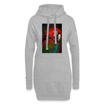 Papagei Vogel Tropen Dschungel - Hoodie-Kleid - Grau meliert - Vorne
