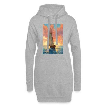 Sailboat Sailing Ocean - Hoodie Dress - heather grey - Front