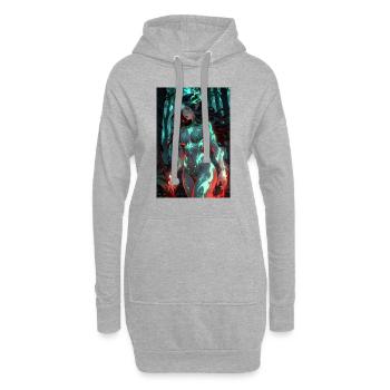 Anime Forêt Fille Manga - Sweat-shirt à capuche long Femme - gris chiné - Devant