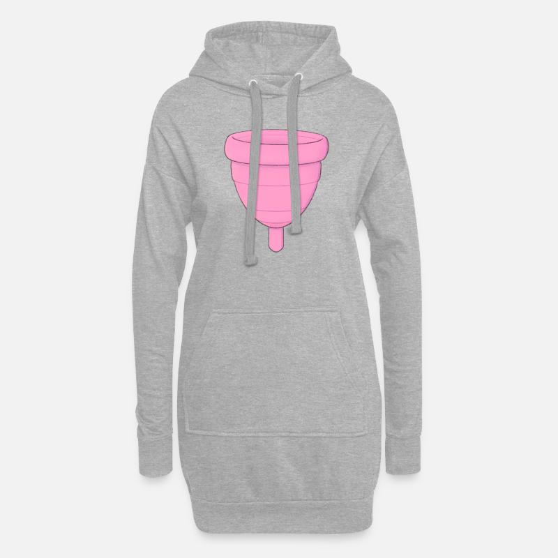 Menstruationstasse - Hoodie-Kleid - Grau meliert