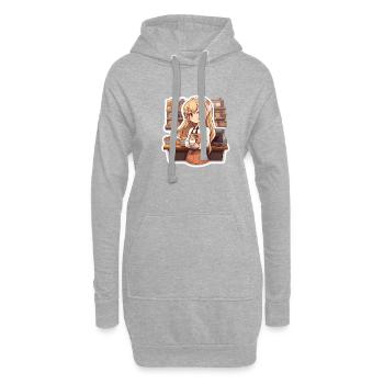 Kawaii Anime Girl Working - Hoodie-Kleid - Grau meliert - Vorne