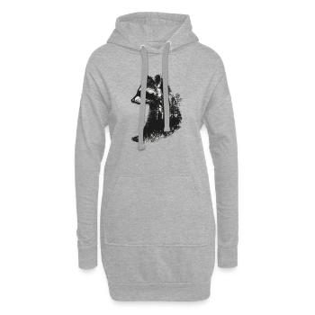Mignon raton laveur raton laveur nature bébé raton laveur forêt - Sweat-shirt à capuche long Femme - gris chiné - Devant