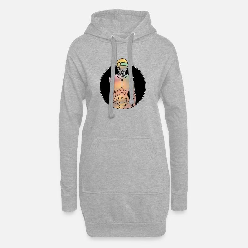 Android - Künstliche Intelligenz - Hoodie-Kleid - Grau meliert