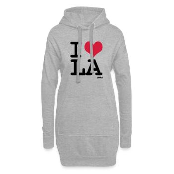 j'aime la - los angeles par wam - Sweat-shirt à capuche long Femme - gris chiné - Devant