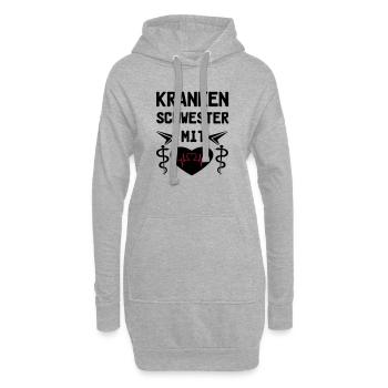 Krankenschwester mit Herz Medizin Geschenk - Hoodie-Kleid - Grau meliert - Vorne