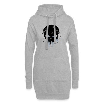 Skull / Totenkopf - Hoodie-Kleid - Grau meliert - Vorne