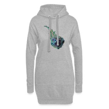 Calopsitte (12) - Sweat-shirt à capuche long Femme - gris chiné - Devant