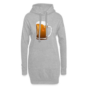 Bierkrug mit Schaum - Hoodie-Kleid - Grau meliert - Vorne