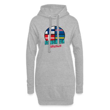 Scandinavia Explorer / Scandinavie / Cadeau - Sweat-shirt à capuche long Femme - gris chiné - Devant