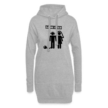 Mariage de joueur - Sweat-shirt à capuche long Femme - gris chiné - Devant