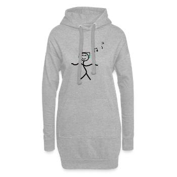 Music Dancing Happy Stick Figures - Hoodie Dress - heather grey - Front