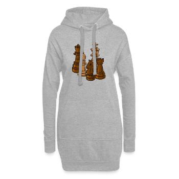 schach figuren sport - Hoodie-Kleid - Grau meliert - Vorne