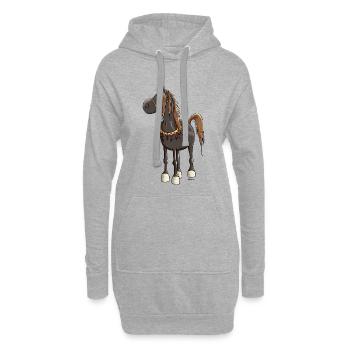 Cheval Arabe Mignon - Chevaux - Sweat-shirt à capuche long Femme - gris chiné - Devant