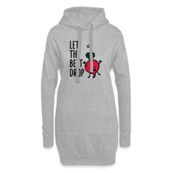 Let the beet drop - Hoodie-Kleid - Grau meliert - Vorne