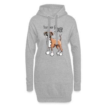 Deutscher Boxer - Hoodie-Kleid - Grau meliert - Vorne