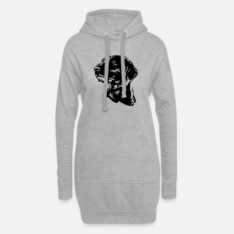 Deutsch Drahthaar Kopf - Hoodie-Kleid - Grau meliert
