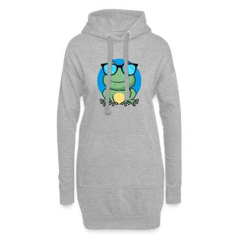 Grenouille cool - Sweat-shirt à capuche long Femme - gris chiné - Devant