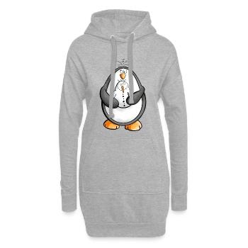 Pinguin und Schneemann sind beste Freunde - Hoodie-Kleid - Grau meliert - Vorne