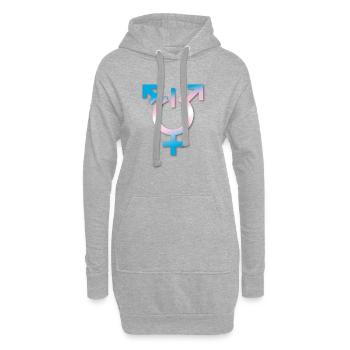 transgenre flagge trans LBGTQ queer ON coming out - Sweat-shirt à capuche long Femme - gris chiné - Devant