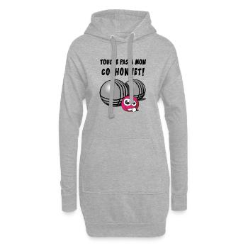 touche pas a mon cochonnet - Sweat-shirt à capuche long Femme - gris chiné - Devant