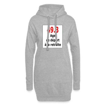 49.3 - Sweat-shirt à capuche long Femme - gris chiné - Devant