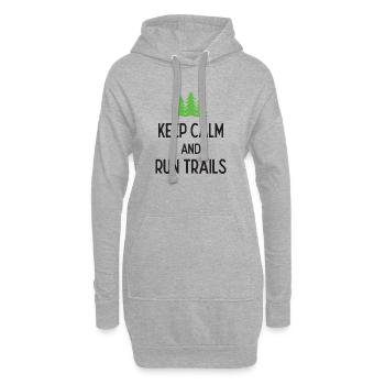 Ruhe bewahren und Trails laufen - Hoodie-Kleid - Grau meliert - Vorne