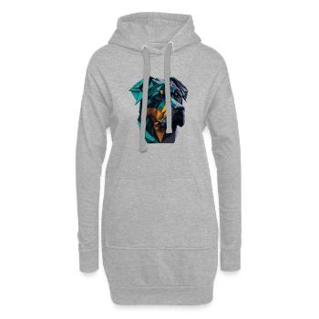 Rottweiler - Hoodie-Kleid - Grau meliert - Vorne