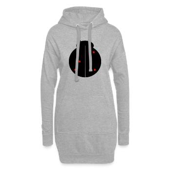 Coccinelle Noire à Points Rouges - Sweat-shirt à capuche long Femme - gris chiné - Devant