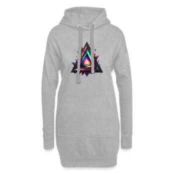 Triangle Abstract - Hoodie Dress - heather grey - Front
