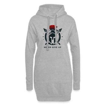 Warrior Mindset musculation – Jamais Abandonner - Sweat-shirt à capuche long Femme - gris chiné - Devant