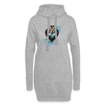Magnifique et élégant coeur steampunk. - Sweat-shirt à capuche long Femme - gris chiné - Devant