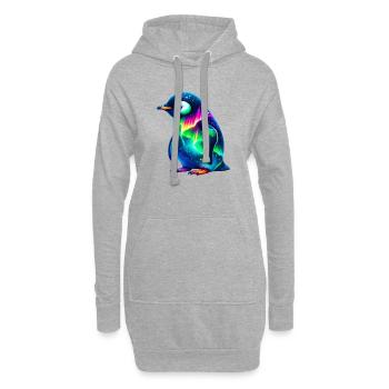 Aurora Borealis Pinguin - Hoodie-Kleid - Grau meliert - Vorne