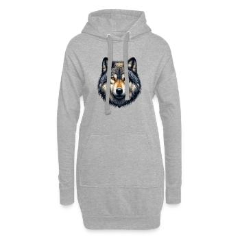 Loup - Sweat-shirt à capuche long Femme - gris chiné - Devant