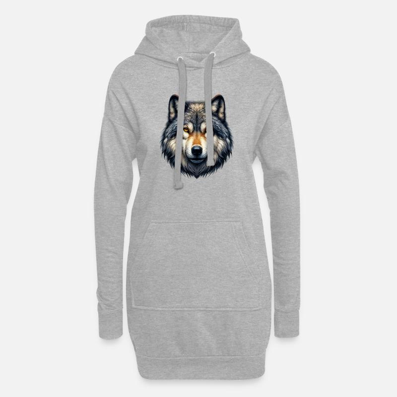 Wolf - Hoodie-Kleid - Grau meliert