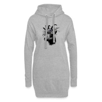 Gams Blumen Alpen Wildtiere Illustration - Hoodie-Kleid - Grau meliert - Vorne