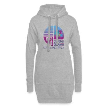 California Dream 1978 Santa Monica Beach - Hoodie-Kleid - Grau meliert - Vorne
