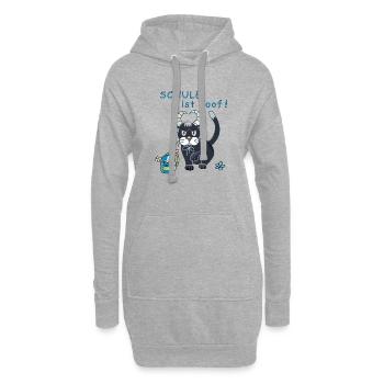 Schule ist doof - Hoodie-Kleid - Grau meliert - Vorne