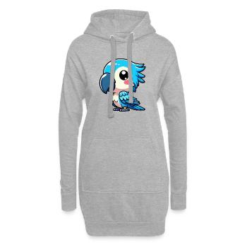 Perroquet - Sweat-shirt à capuche long Femme - gris chiné - Devant