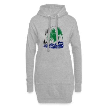 Cthulhu émerge des mers (3 couleurs) - Sweat-shirt à capuche long Femme - gris chiné - Devant