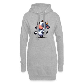 Kuh - Hoodie-Kleid - Grau meliert - Vorne