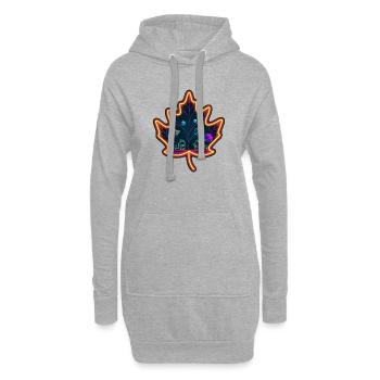 Feuille d’érable - Sweat-shirt à capuche long Femme - gris chiné - Devant