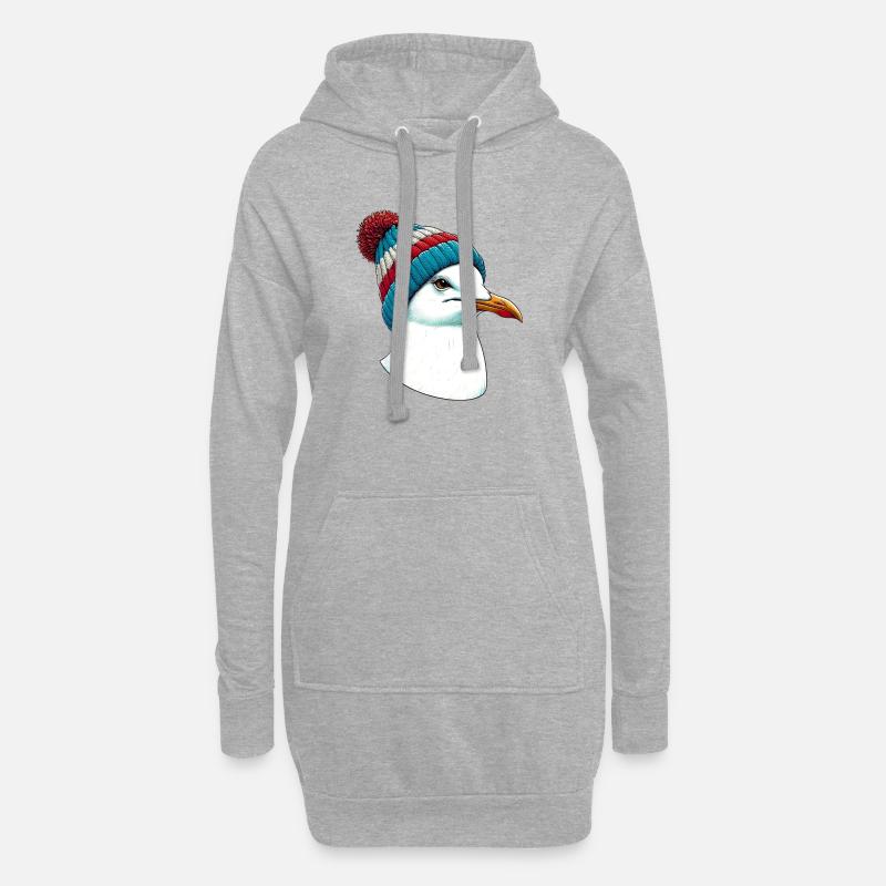 Möwe - Hoodie-Kleid - Grau meliert