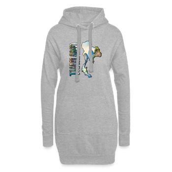 Aquarell Landkarte Thailand - Hoodie-Kleid - Grau meliert - Vorne