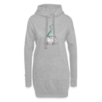 Wichtel Zwerg Weihnachtswichtel Feiertage - Hoodie-Kleid - Grau meliert - Vorne
