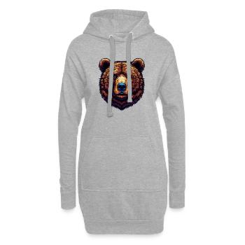 Bär - Hoodie-Kleid - Grau meliert - Vorne