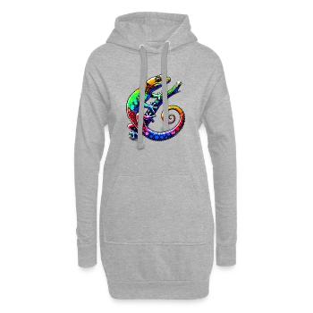 Gecko - Hoodie-Kleid - Grau meliert - Vorne