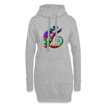Gecko - Hoodie-Kleid - Grau meliert - Vorne