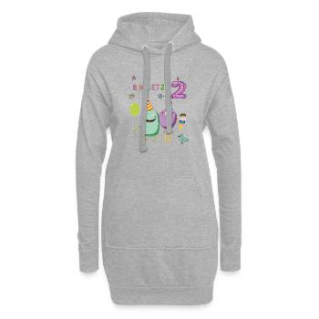 Fille d’anniversaire - Sweat-shirt à capuche long Femme - gris chiné - Devant