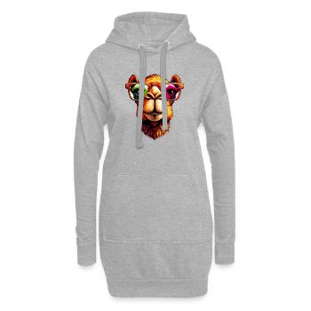 Chameau - Sweat-shirt à capuche long Femme - gris chiné - Devant
