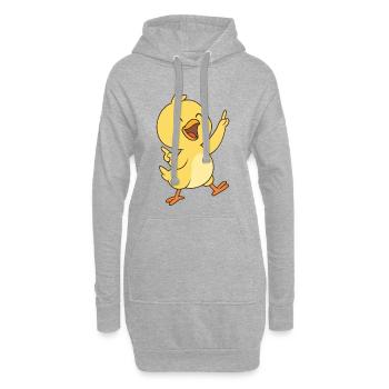 Happy Küken Dance - Hoodie-Kleid - Grau meliert - Vorne